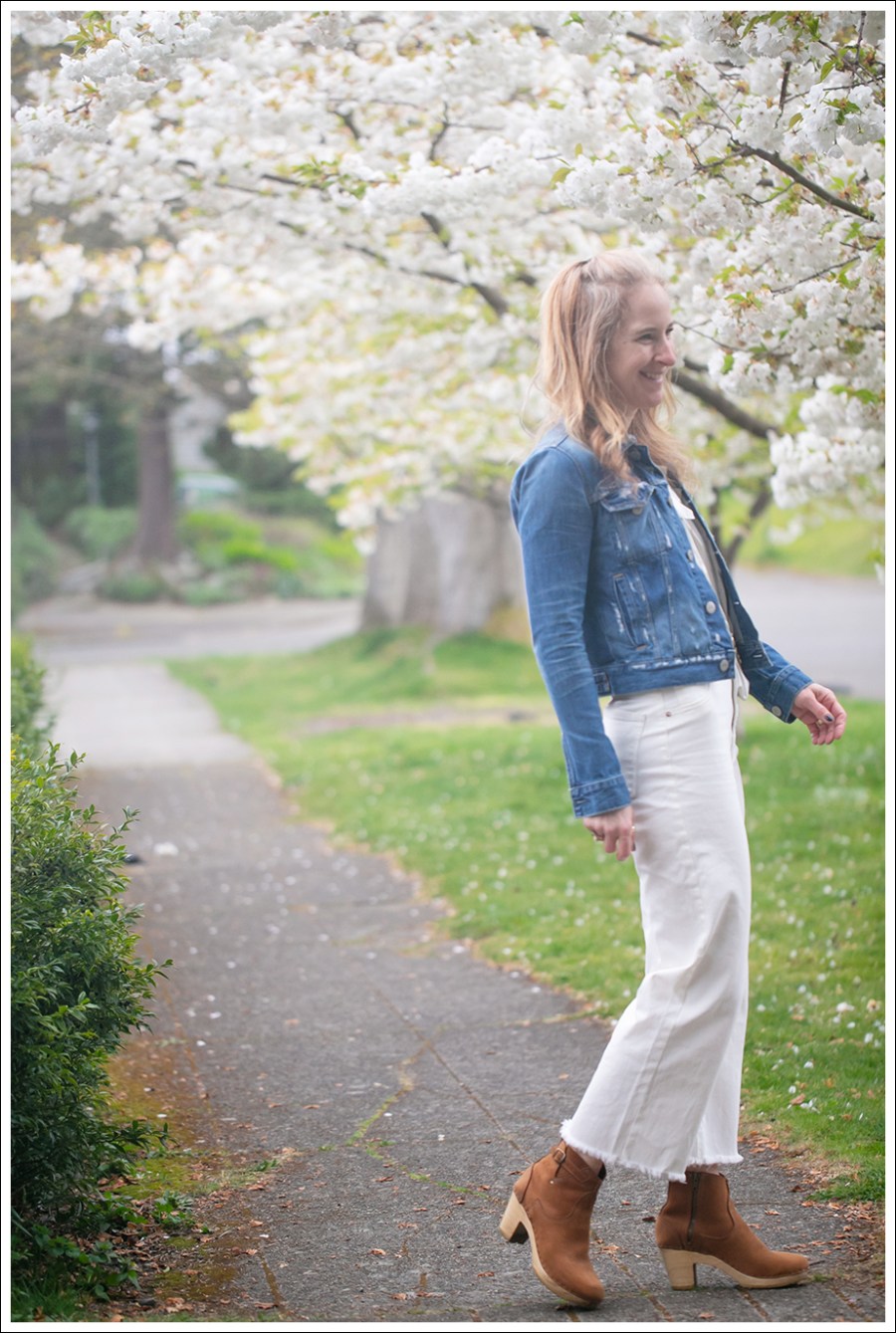 Blog 2 3x1 Denim Jacket Metallic Top DL1961 Hepburn Eggshell No 6 Clog Buckle Boot Cherry Blossoms-85