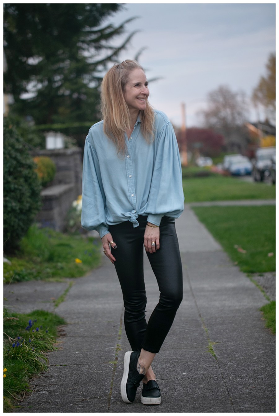 Blog 2 Frame Chambray Shirt Vince Leather Leggings Ash Slipons-130