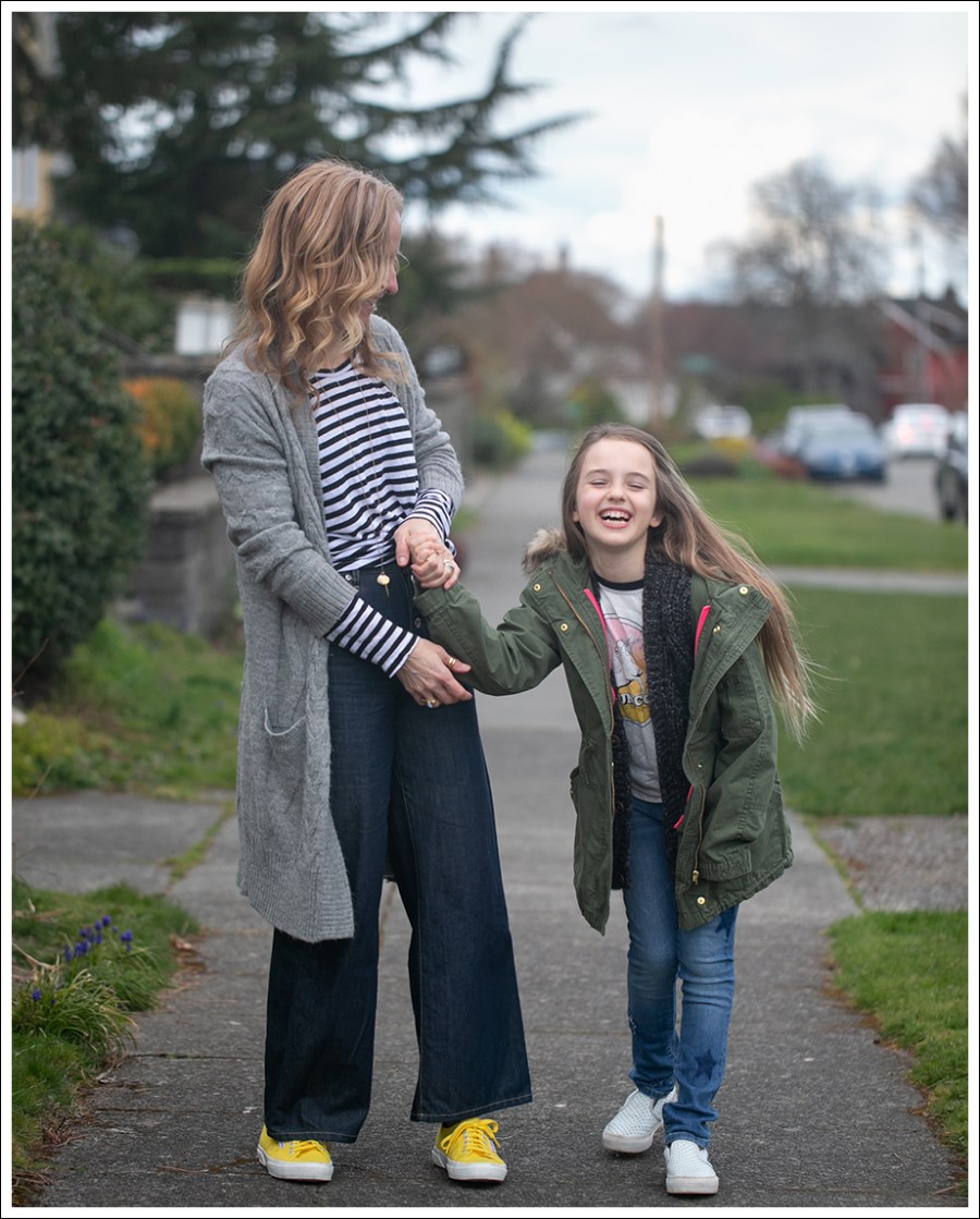 Blog 3 Splendid Cashmere Duster LNA Stroped Top Eve Denim Charlotte Yellow Superga-18