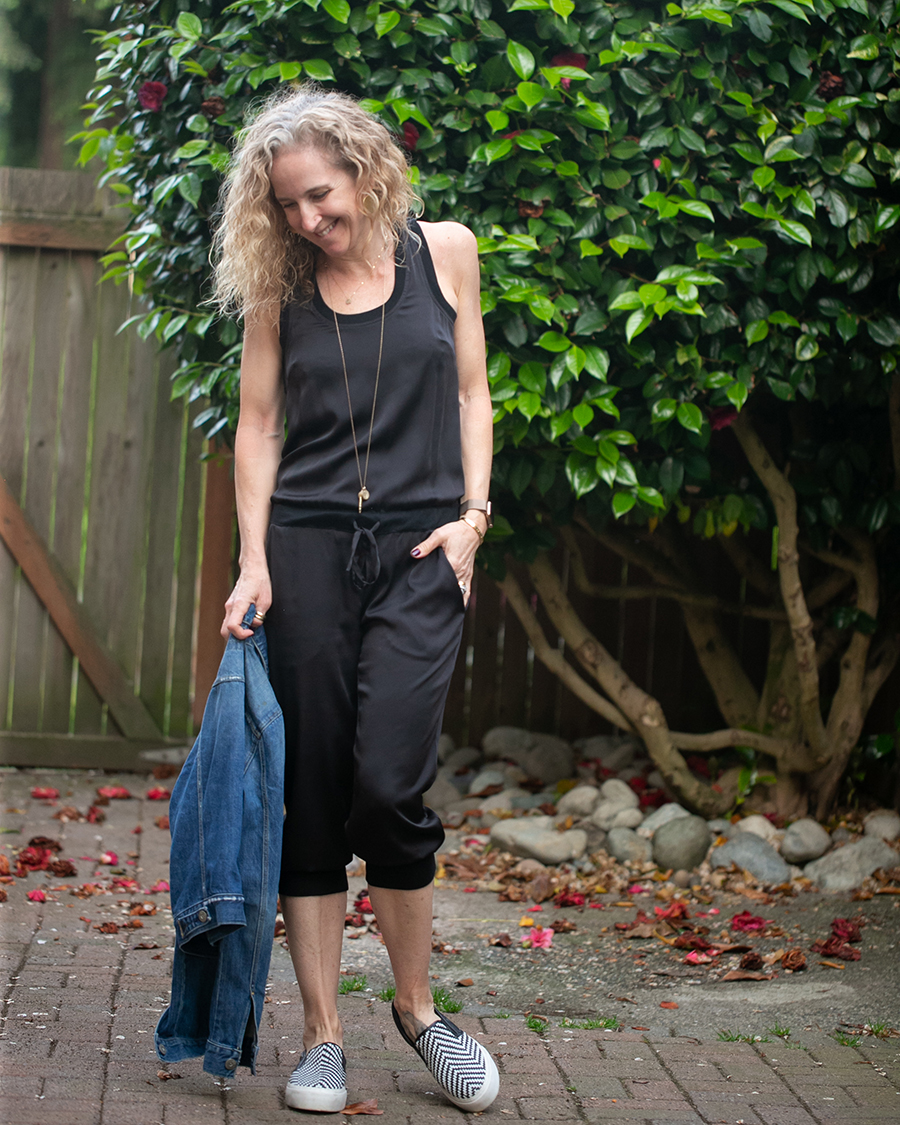Blog 3x1 Denim Jacket Central Park West Cropped Black Jumpsuit Slip On Sneakers-3