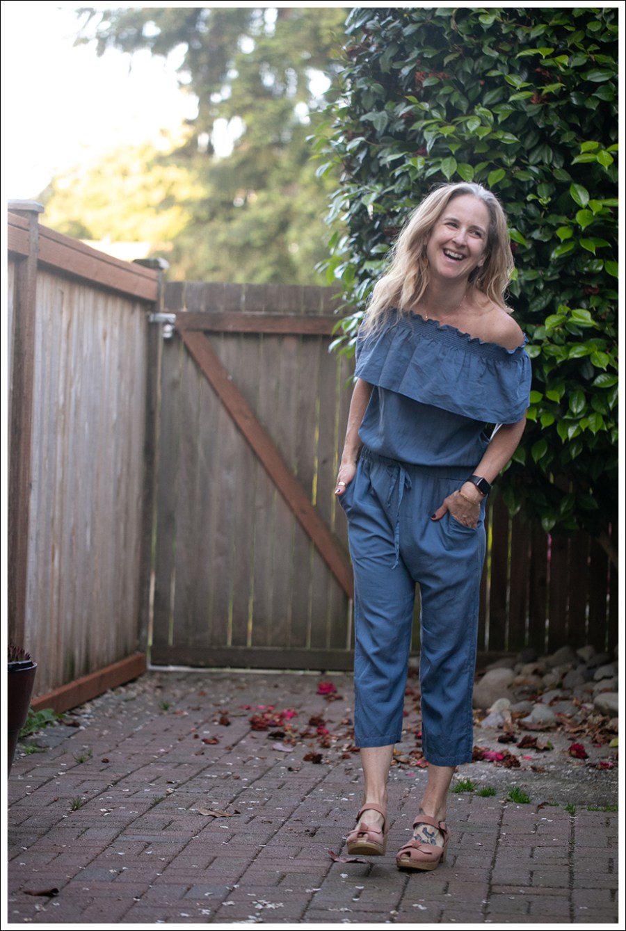 Blog Clu Off The Shoulder Jumpsuit Sven Peep Toe Clogs-2