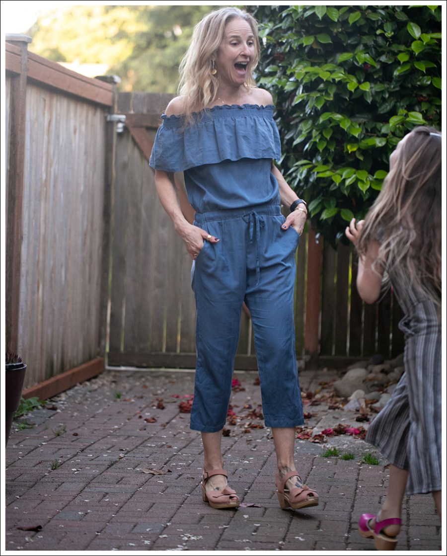 Blog Clu Off The Shoulder Jumpsuit Sven Peep Toe Clogs-3
