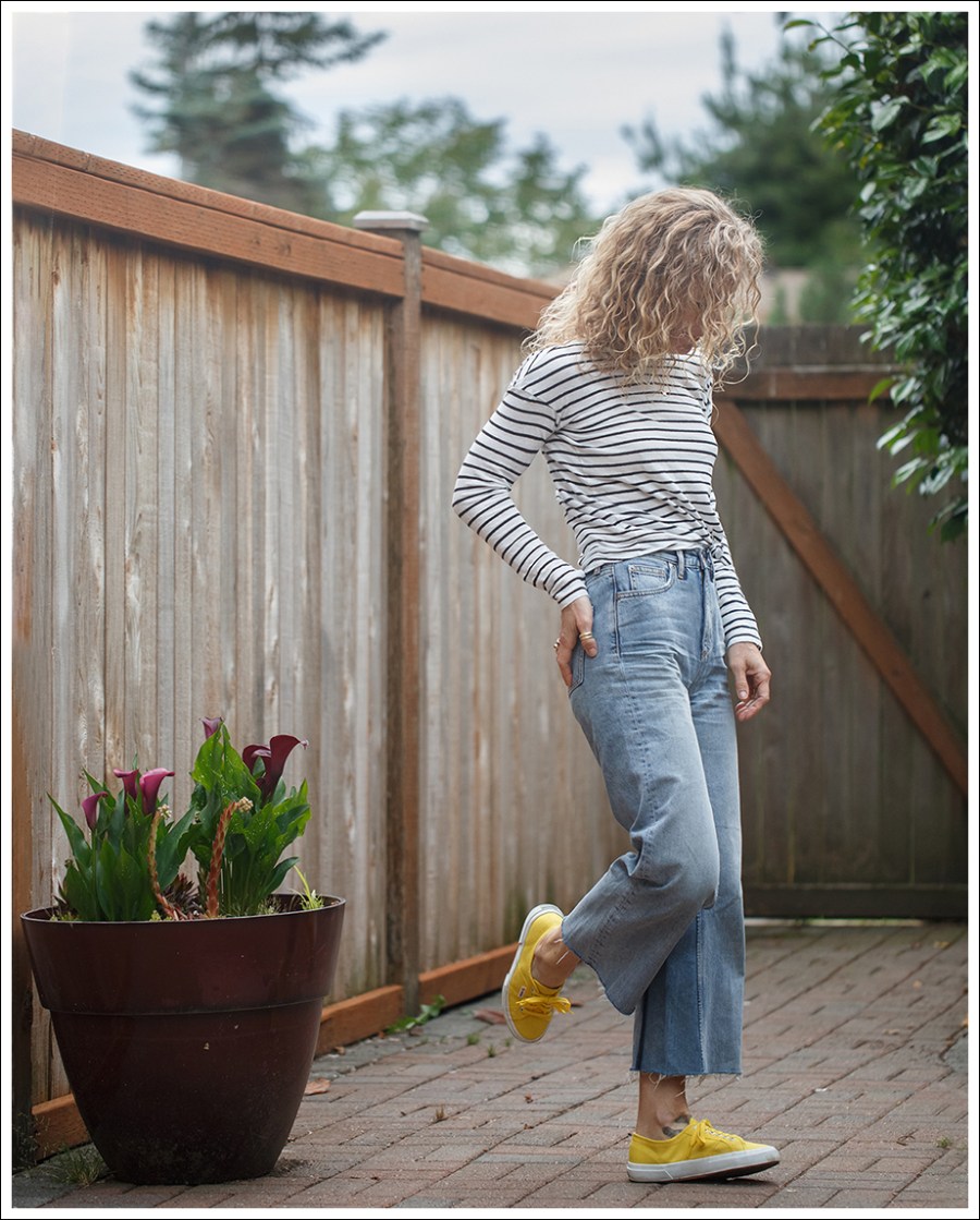 Blog Theory Striped Tee MIH High Waist Crop Flare Yellow Superga-1
