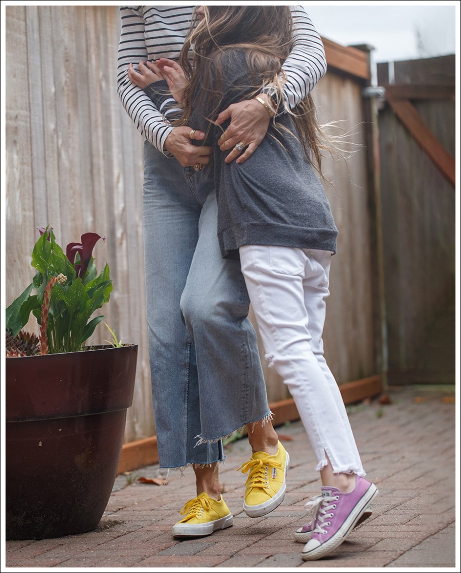 Blog Theory Striped Tee MIH High Waist Crop Flare Yellow Superga-4