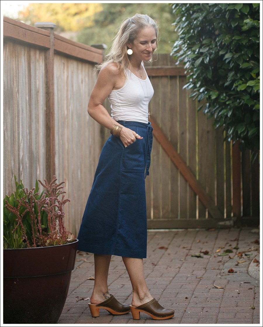 Blog James Perse Ribbed Tank Vintage Wrap Denim Midi Skirt Sven Plain 3 inch Clogs-2