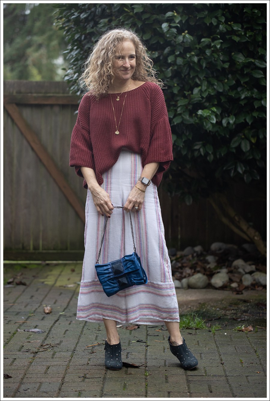Blog Free People Crop Sweater Amanda Uprichard Colorful Pants Rachel Comey Studded Clogs Be D Blue Suede Purse-2